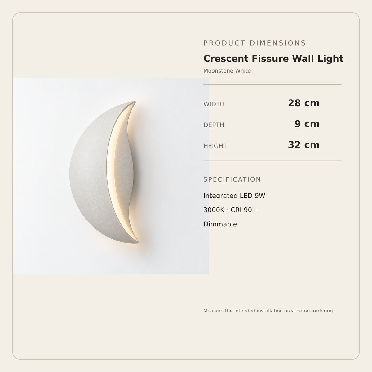 Crescent Fissure Wall Light