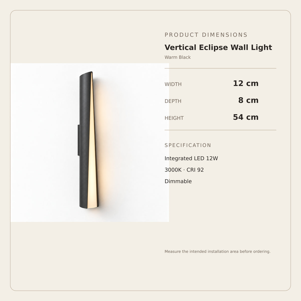 Vertical Eclipse Wall Light