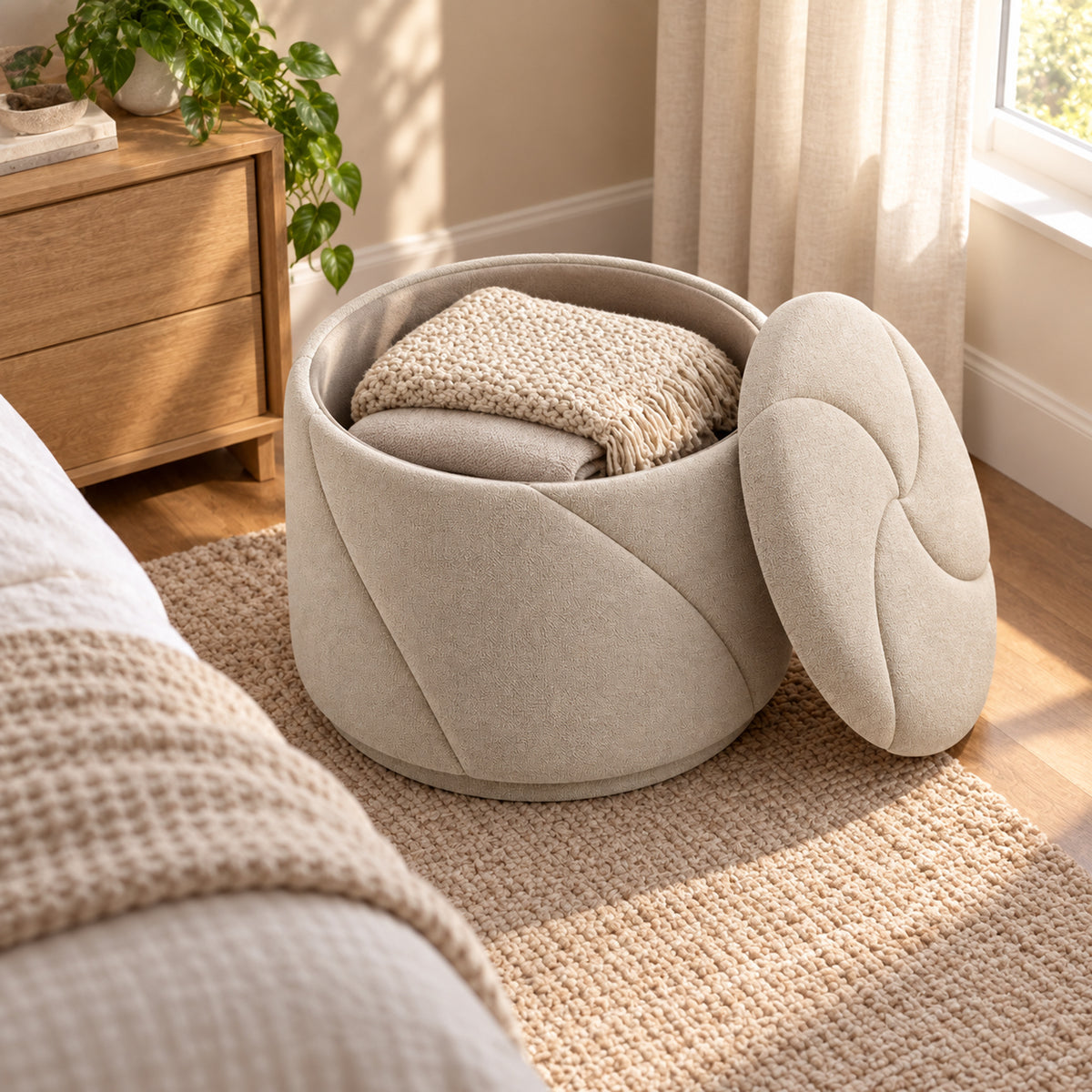 Spiral Petal Storage Ottoman