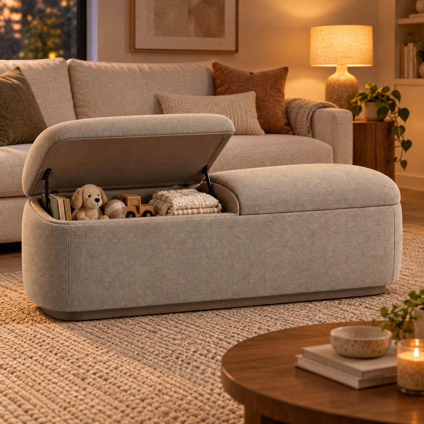 Split Vault Storage Bench