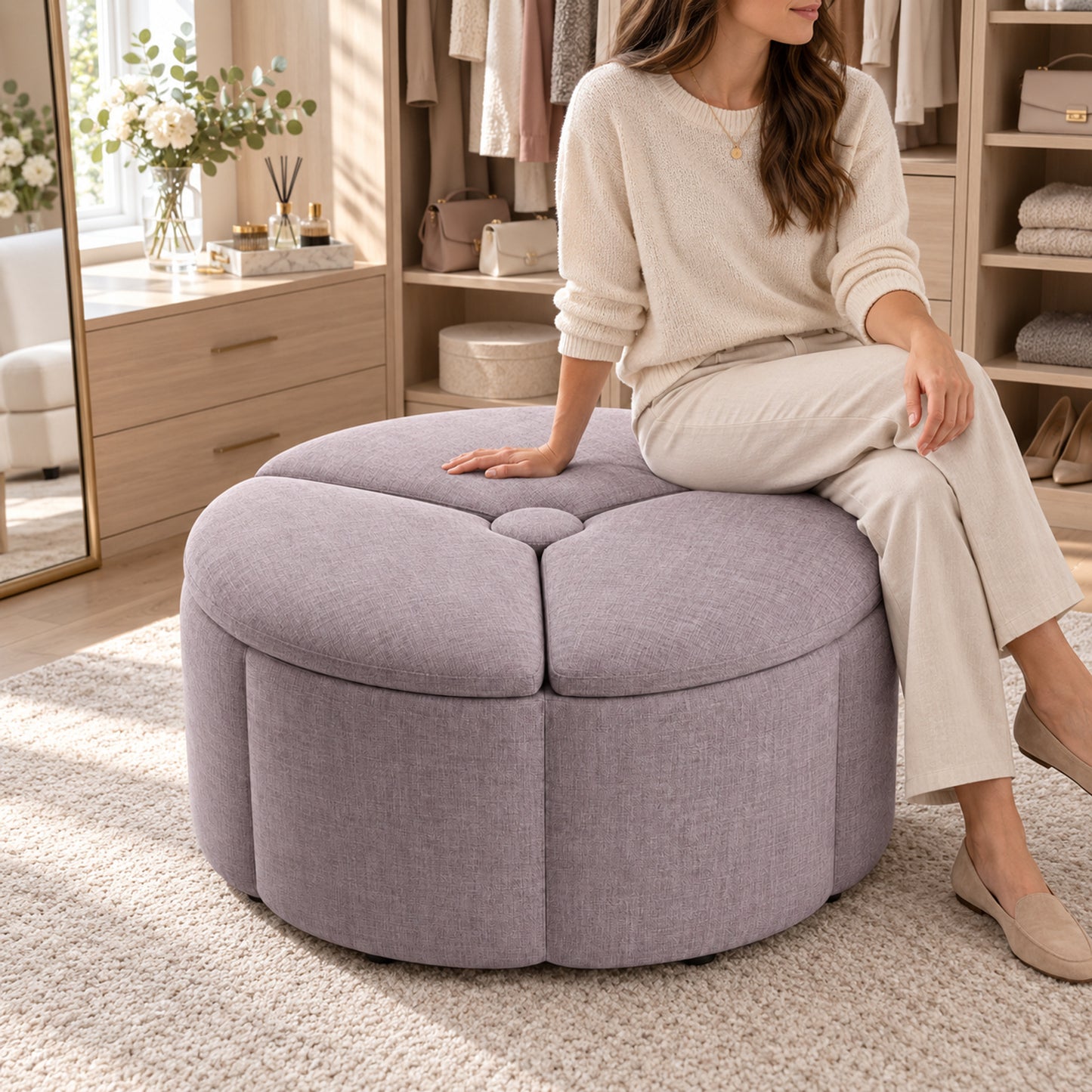 Tri-Cell Petal Ottoman