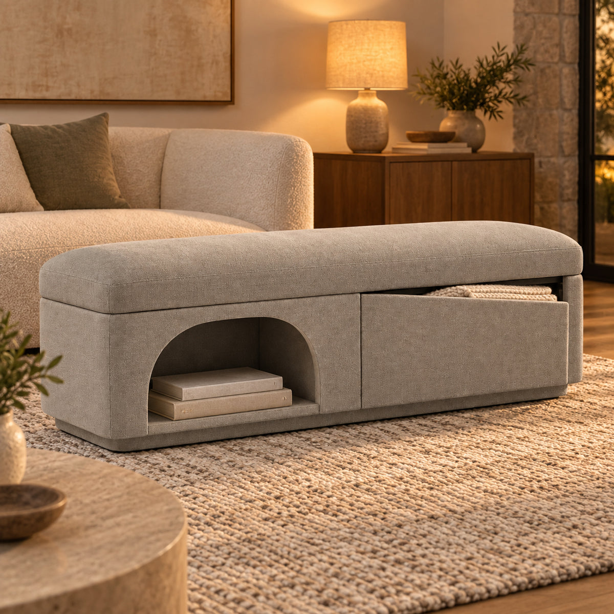 Portal Shelf Storage Bench