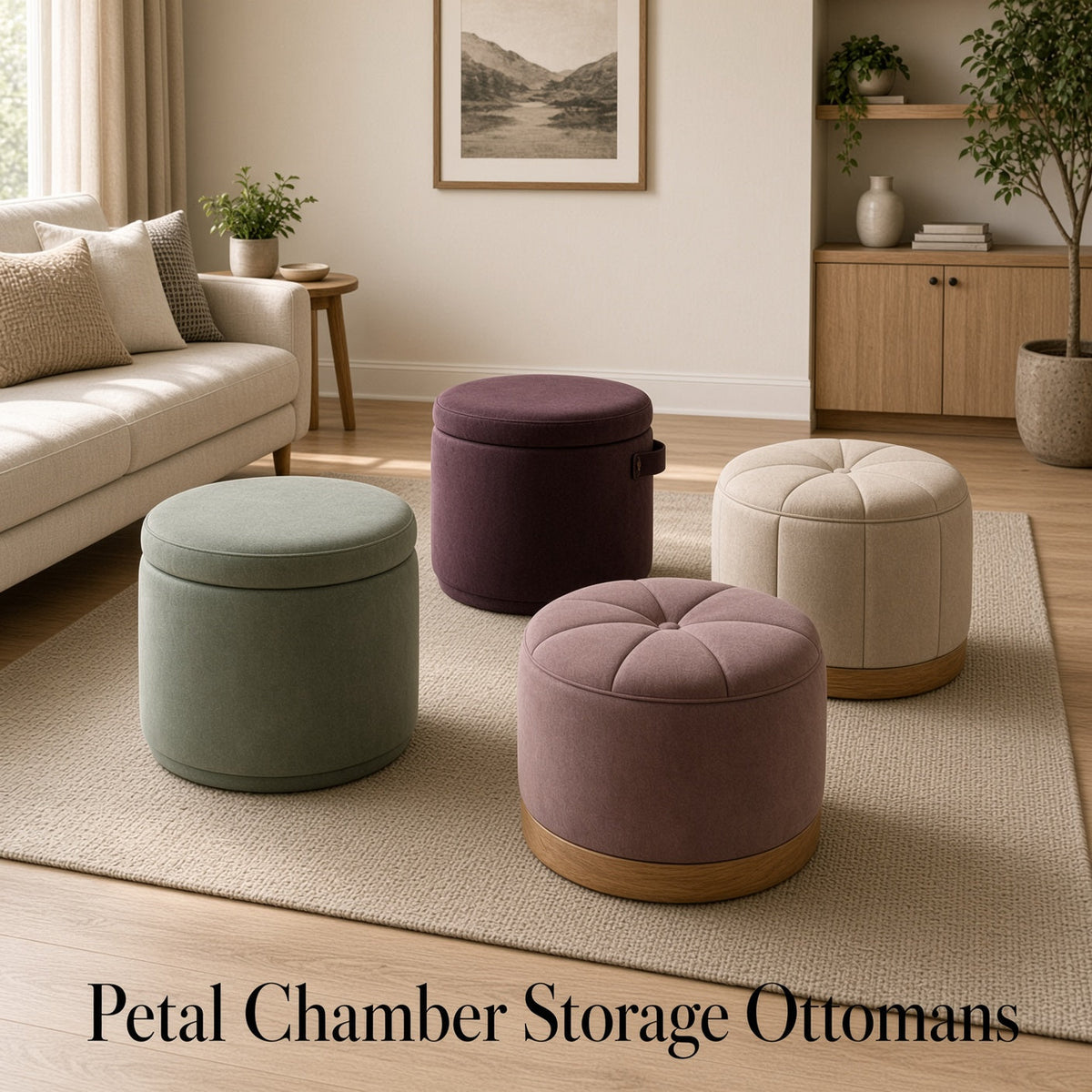 Petal Chamber Storage Ottomans