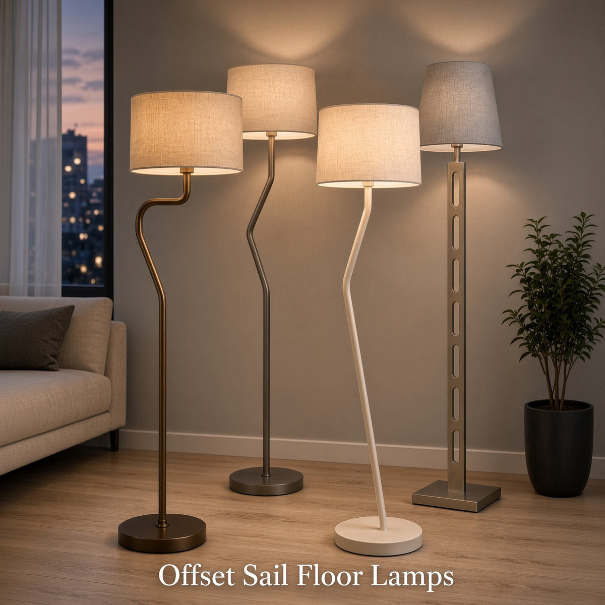 Offset Sail Floor Lamps