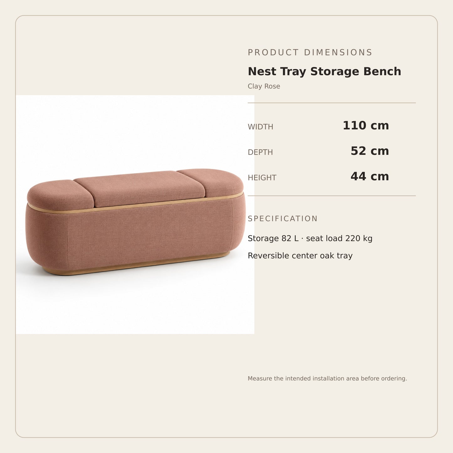 Nest Tray Storage Bench