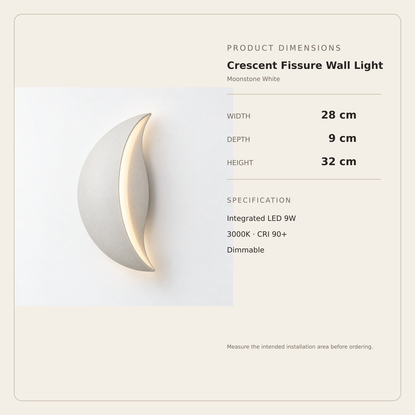 Crescent Fissure Wall Light