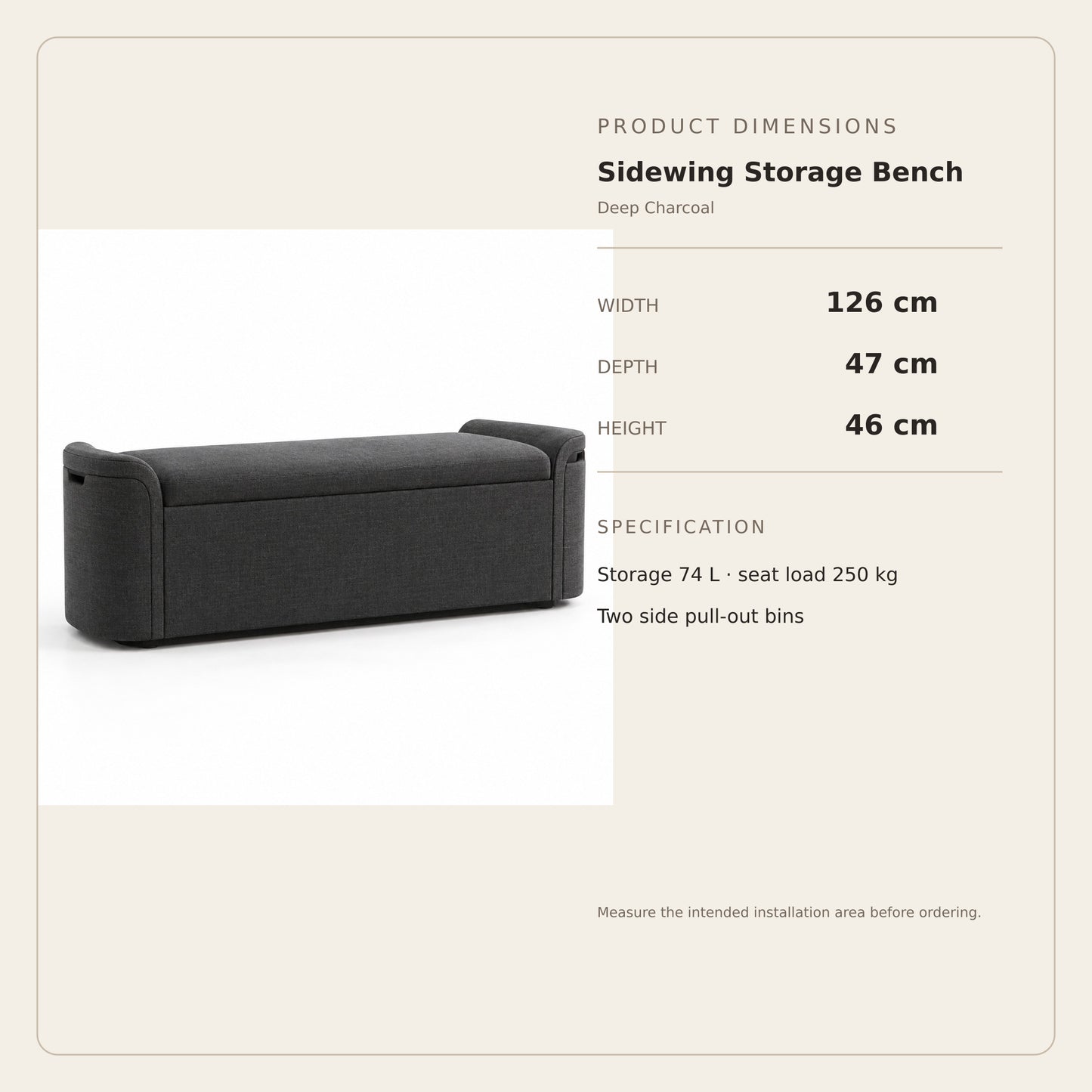Sidewing Storage Bench