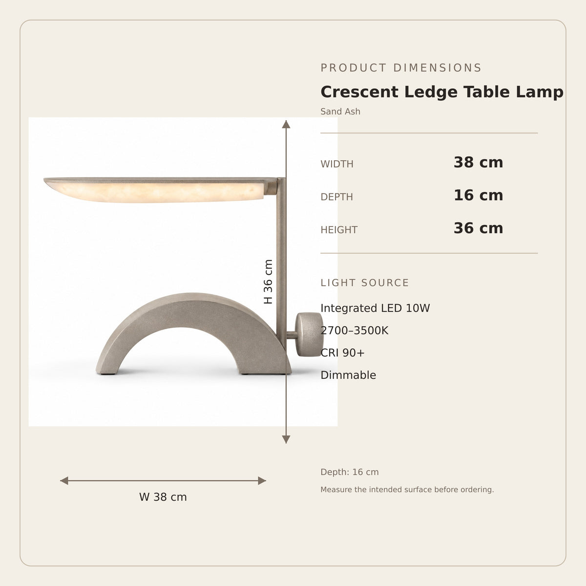 Crescent Ledge Table Lamp