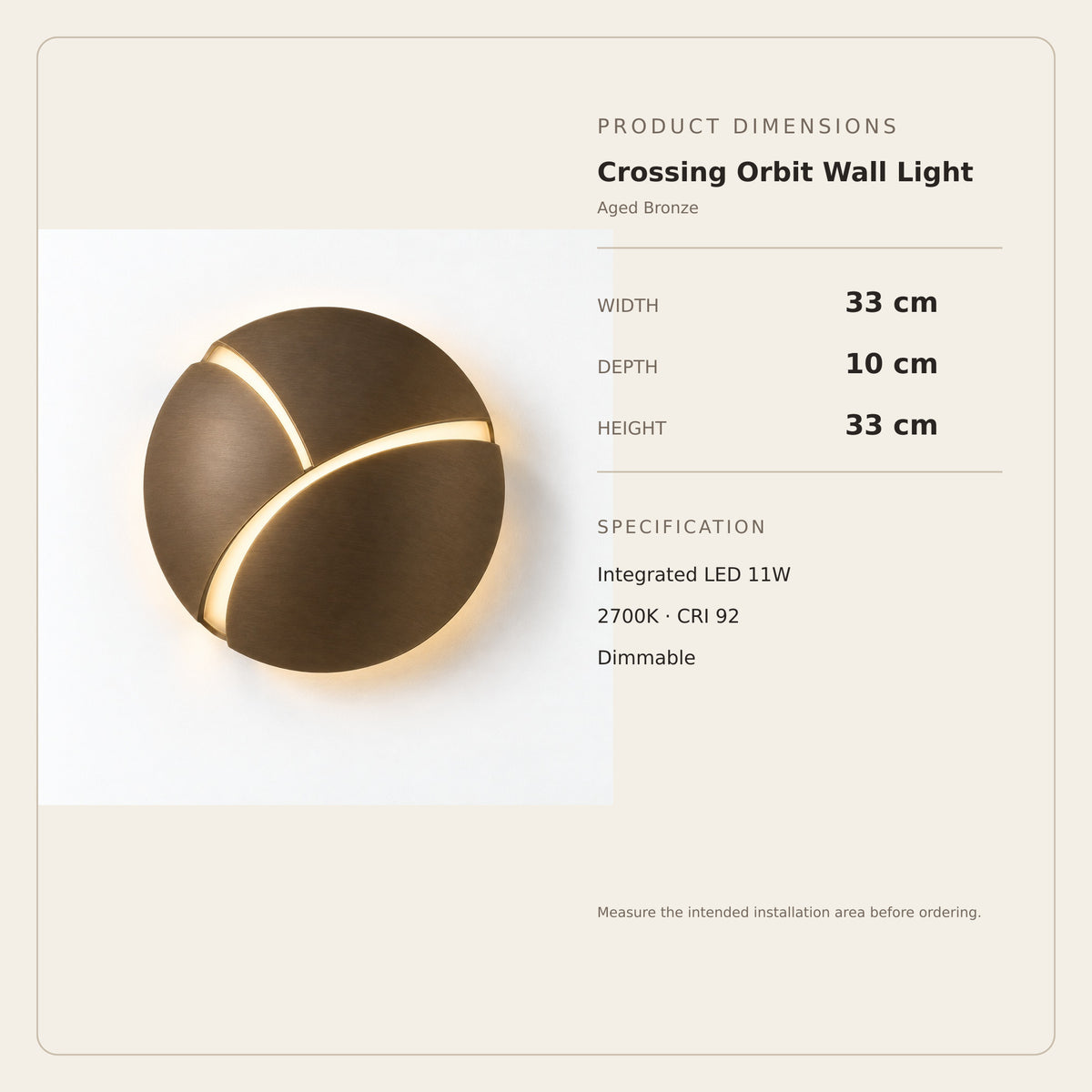 Crossing Orbit Wall Light