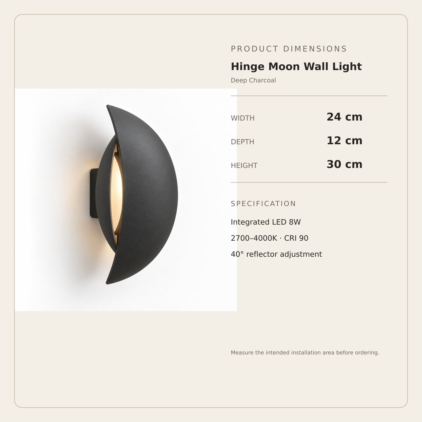 Hinge Moon Wall Light