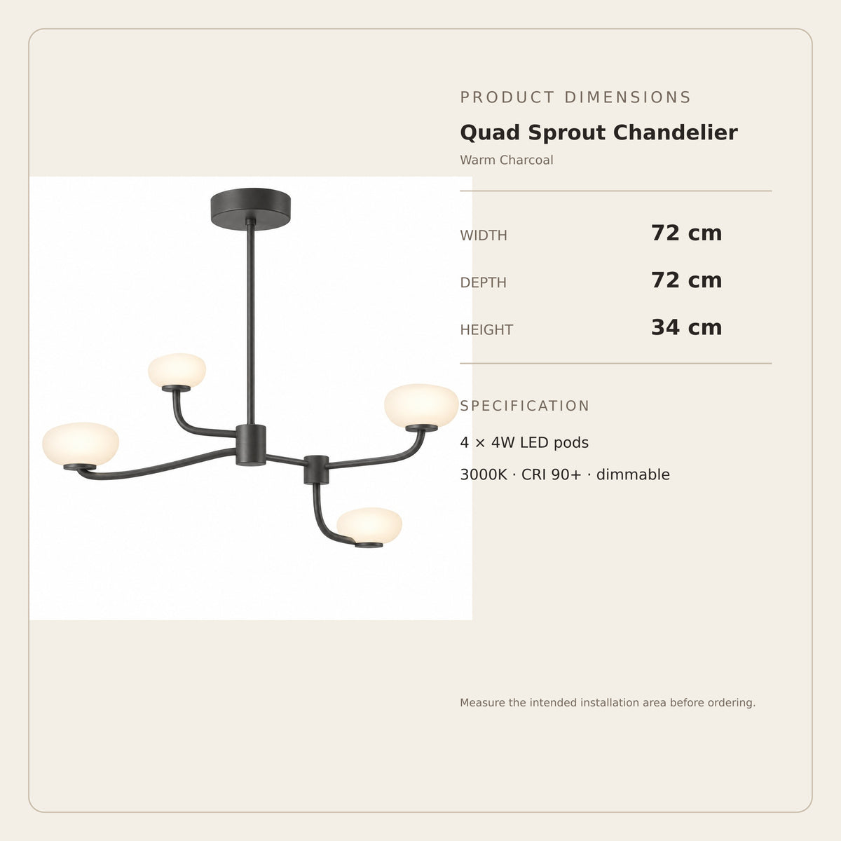 Quad Sprout Chandelier