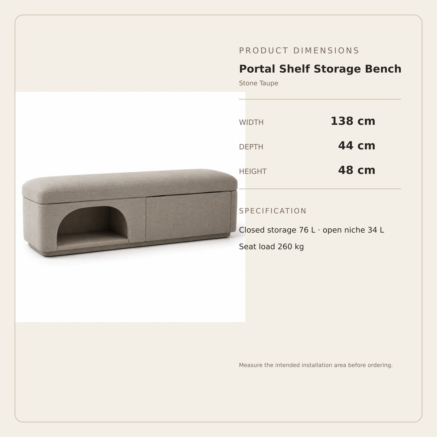 Portal Shelf Storage Bench