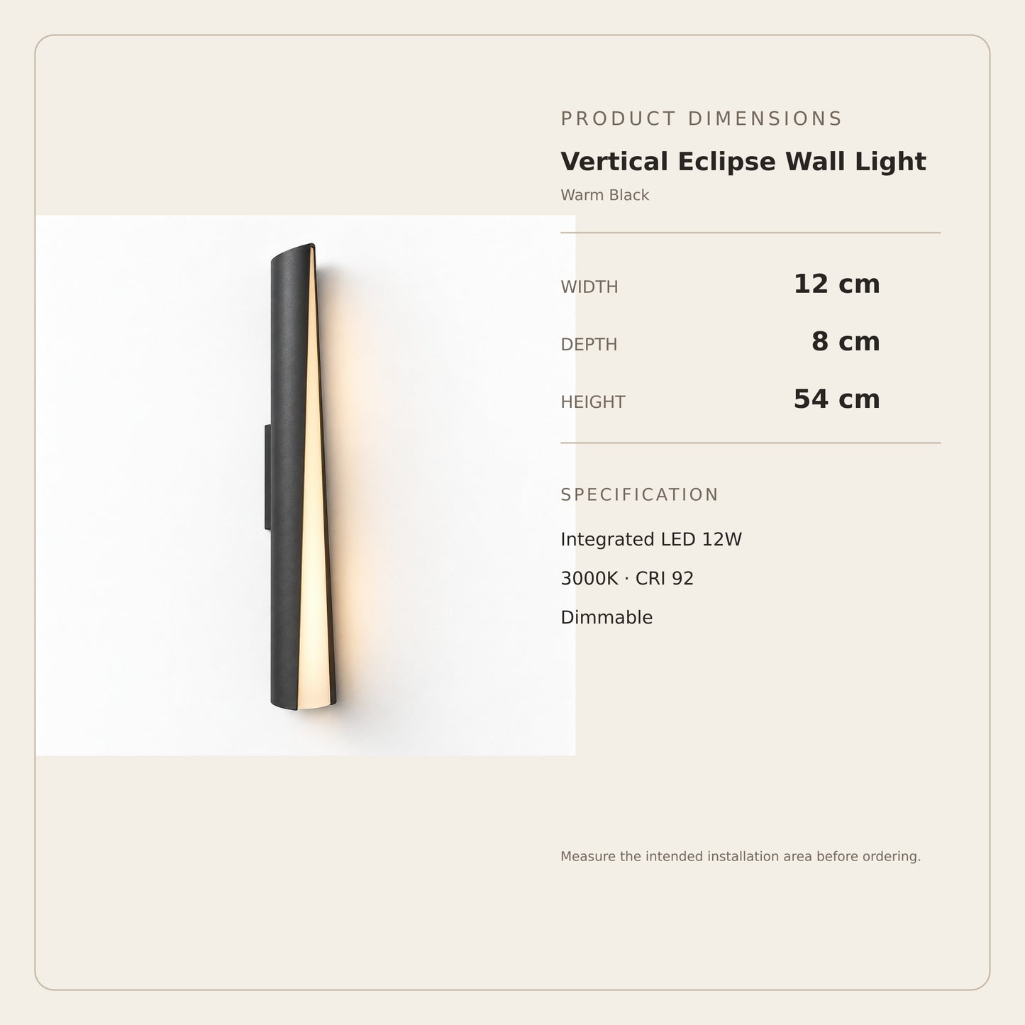Vertical Eclipse Wall Light