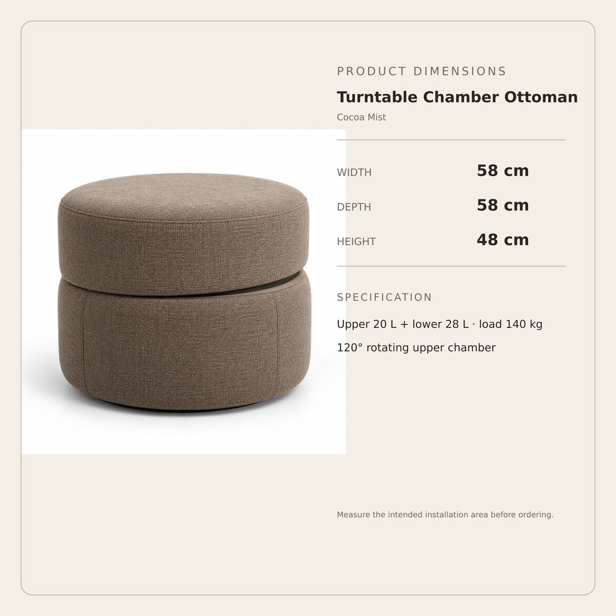 Turntable Chamber Ottoman