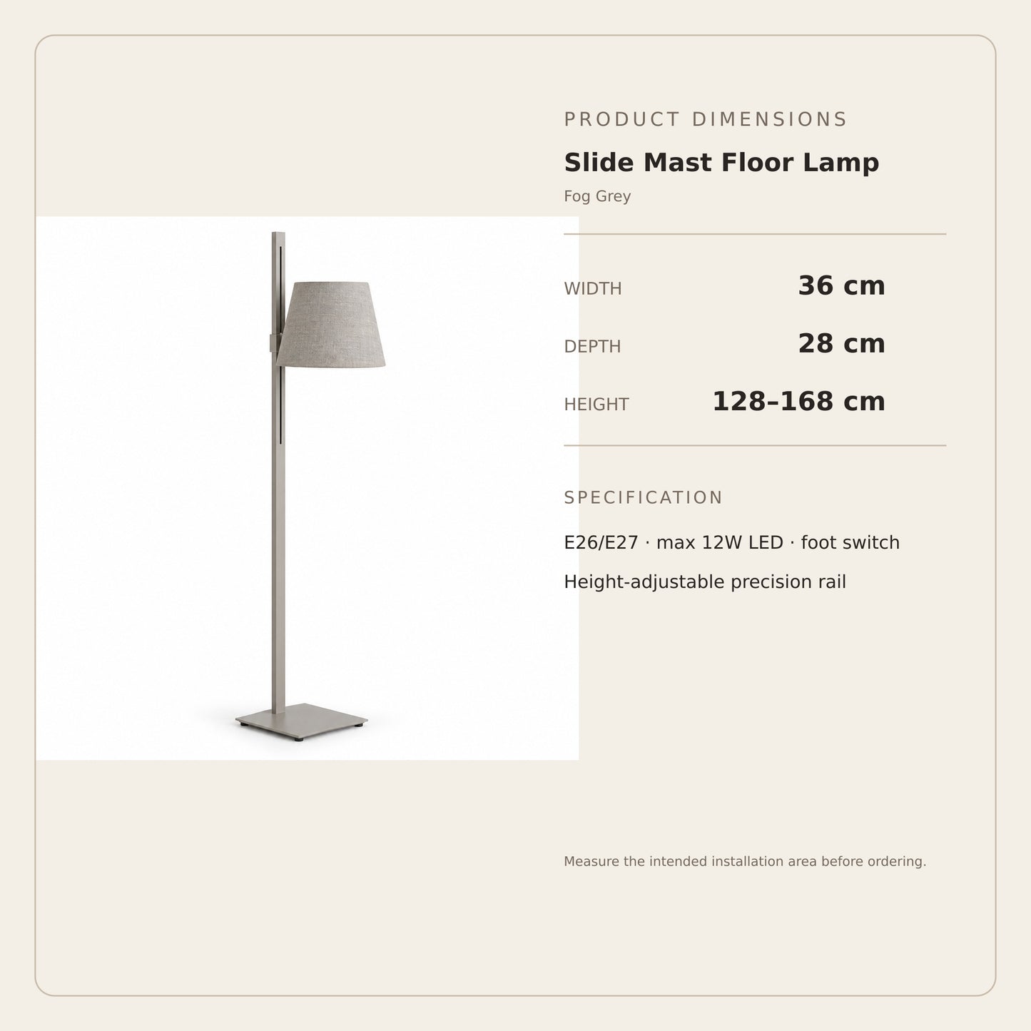 Slide Mast Floor Lamp