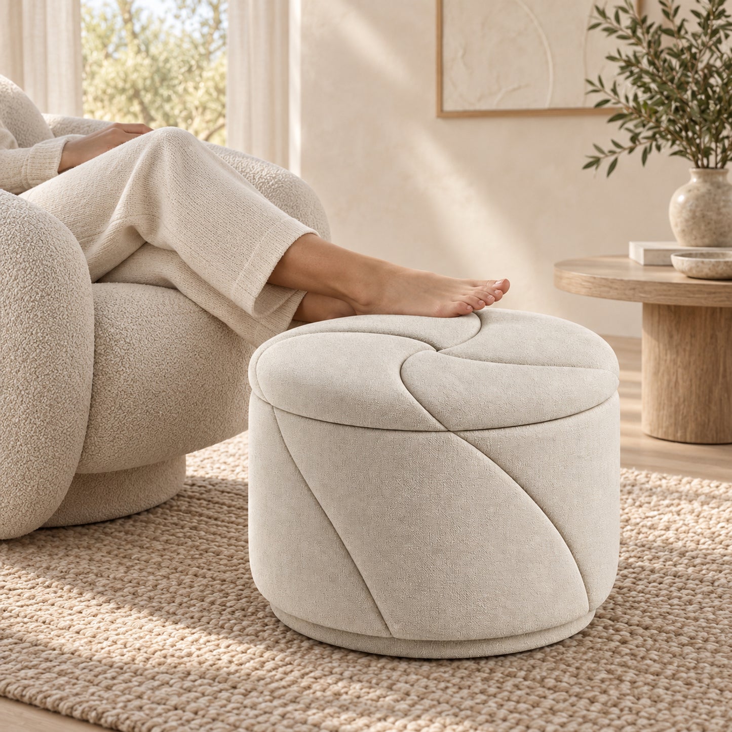 Spiral Petal Storage Ottoman