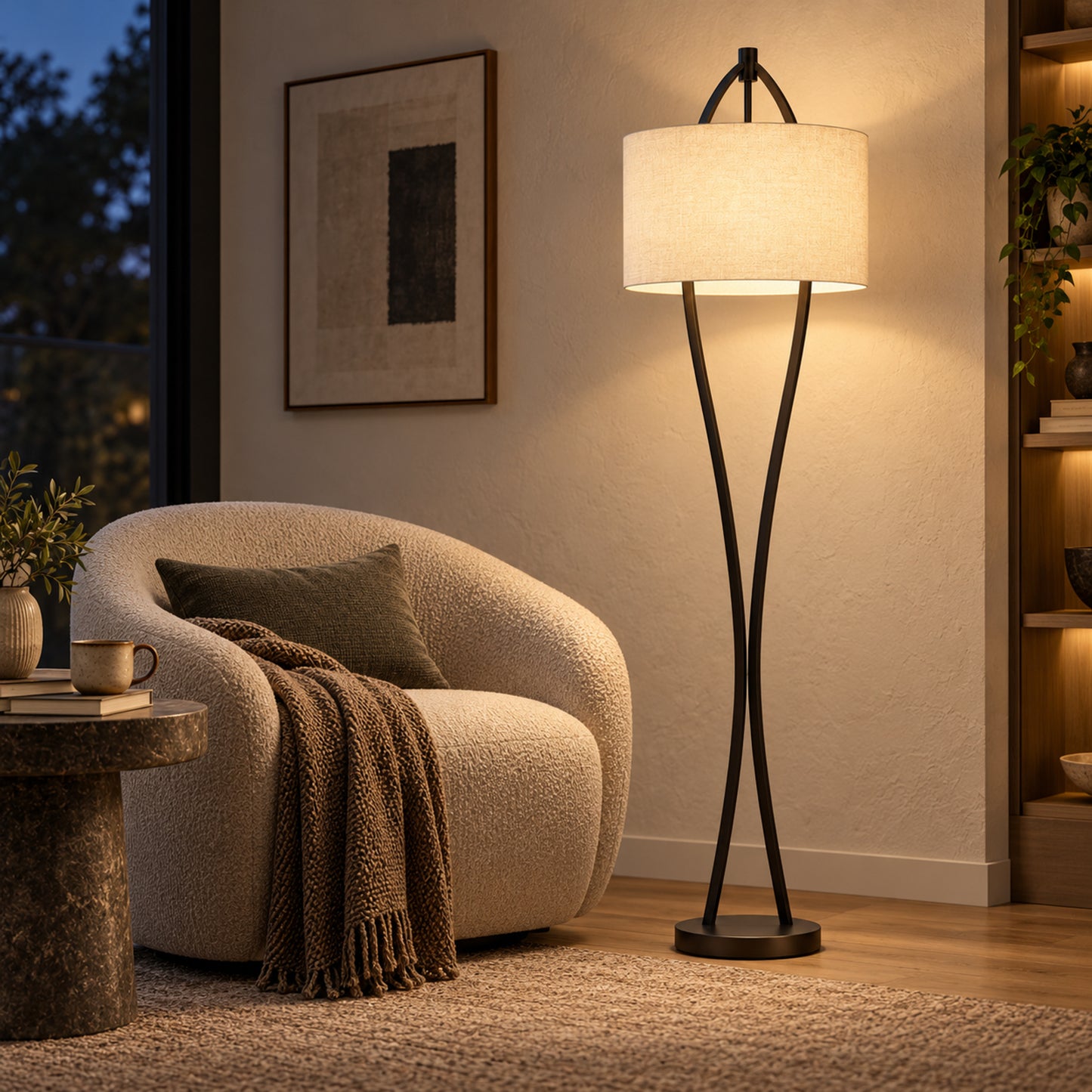 Twin Bow Floor Lamp