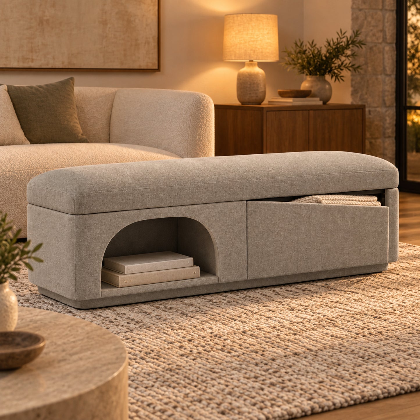 Portal Shelf Storage Bench