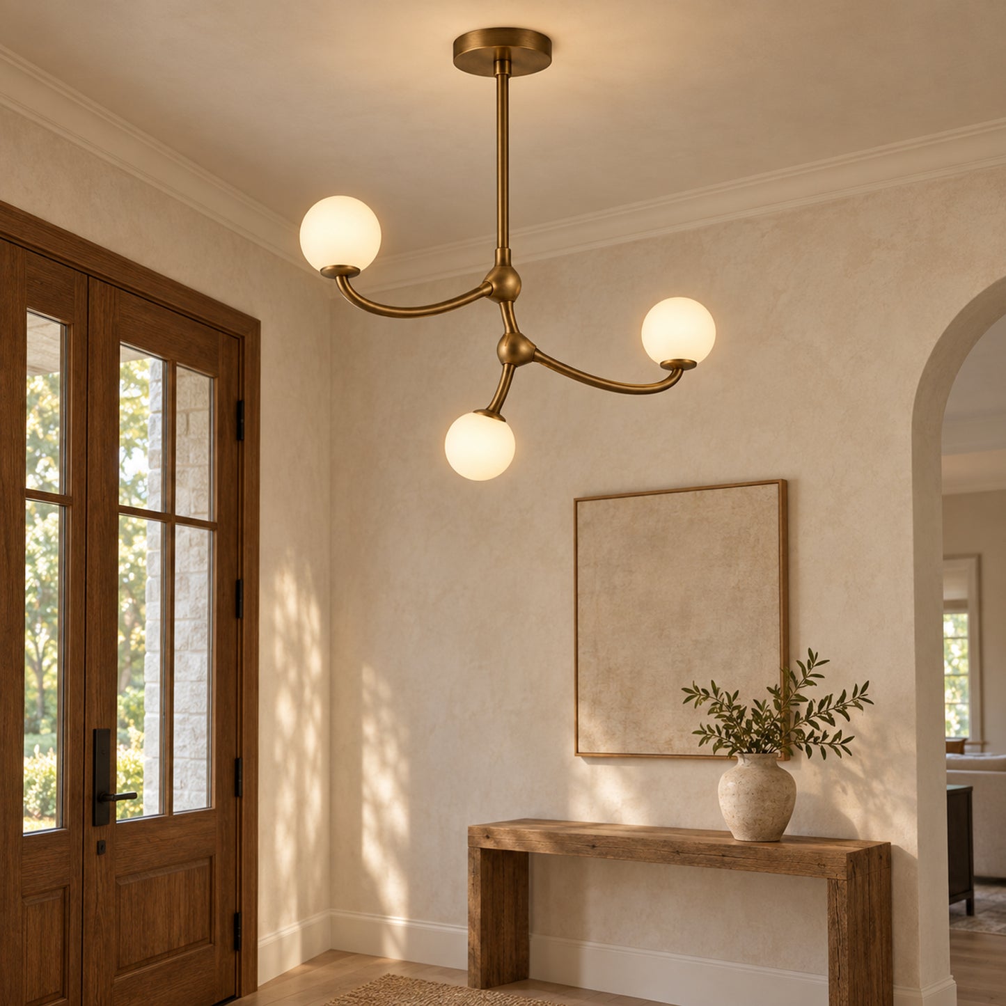 Tri-Node Bloom Chandelier